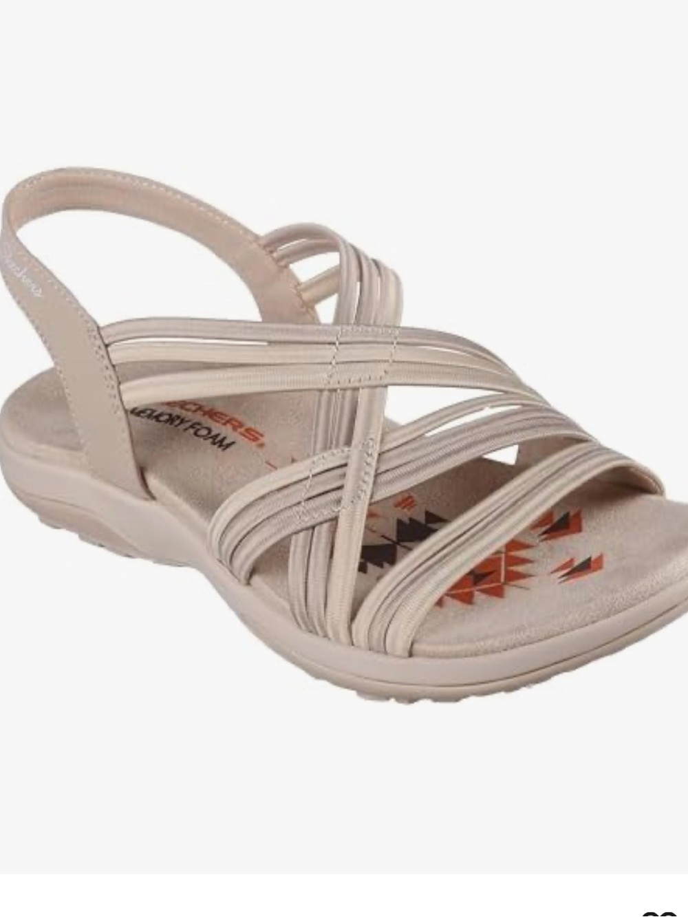 Sketchers Reggae Slim Comfort Stretch Slingback Sandals in Beige - Picture 2 of 13